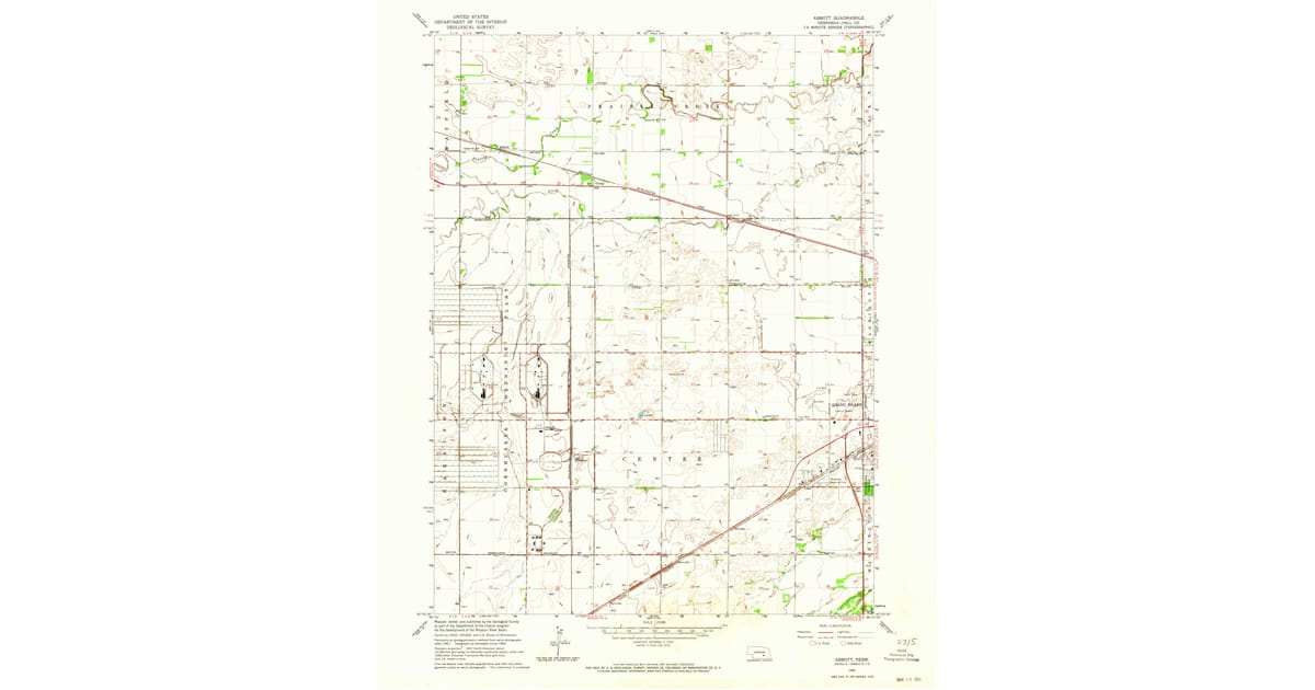 1962 Map of Abbott, Hall County, NE — High-Res | Pastmaps
