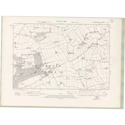 1924 Map of Aberdeenshire Sheet LV.NW, 1928 Print