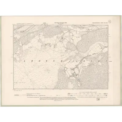 1900 Map of Aberdeenshire Sheet XCII.NE, 1902 Print