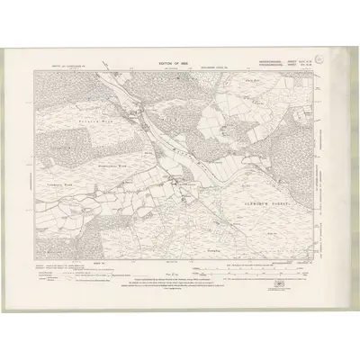 1923 Map of Aberdeenshire Sheet XCIV.NW, 1928 Print