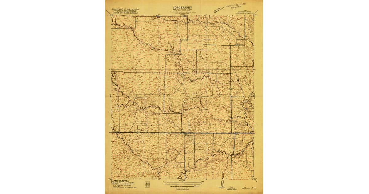 1915 Map of Addicks, Harris County, TX — High-Res, 1915 Print #2 | Pastmaps