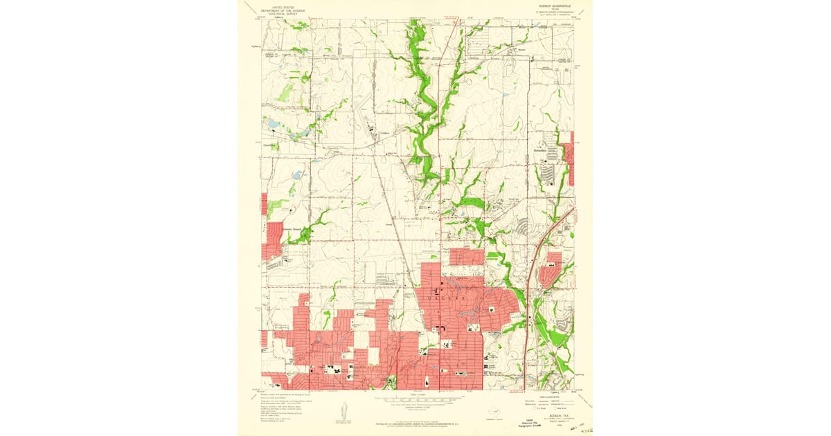 1959 Map of Addison, Dallas, TX — High-Res, 1960 Print #2 | Pastmaps