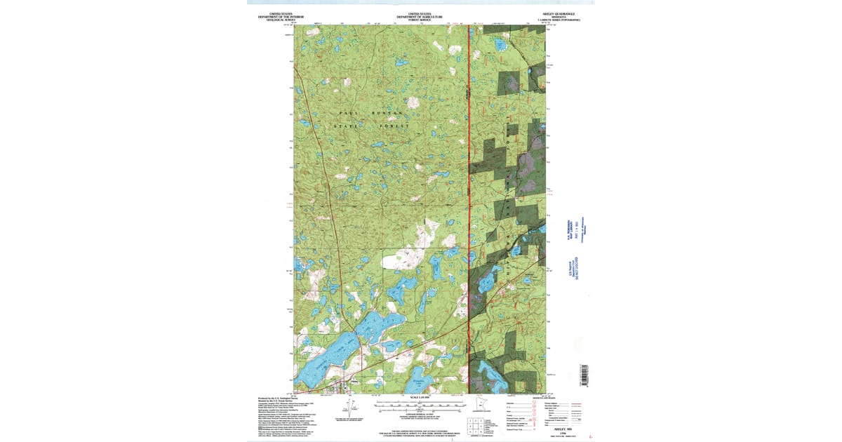 1996 Map of Akeley, MN — High-Res | Pastmaps