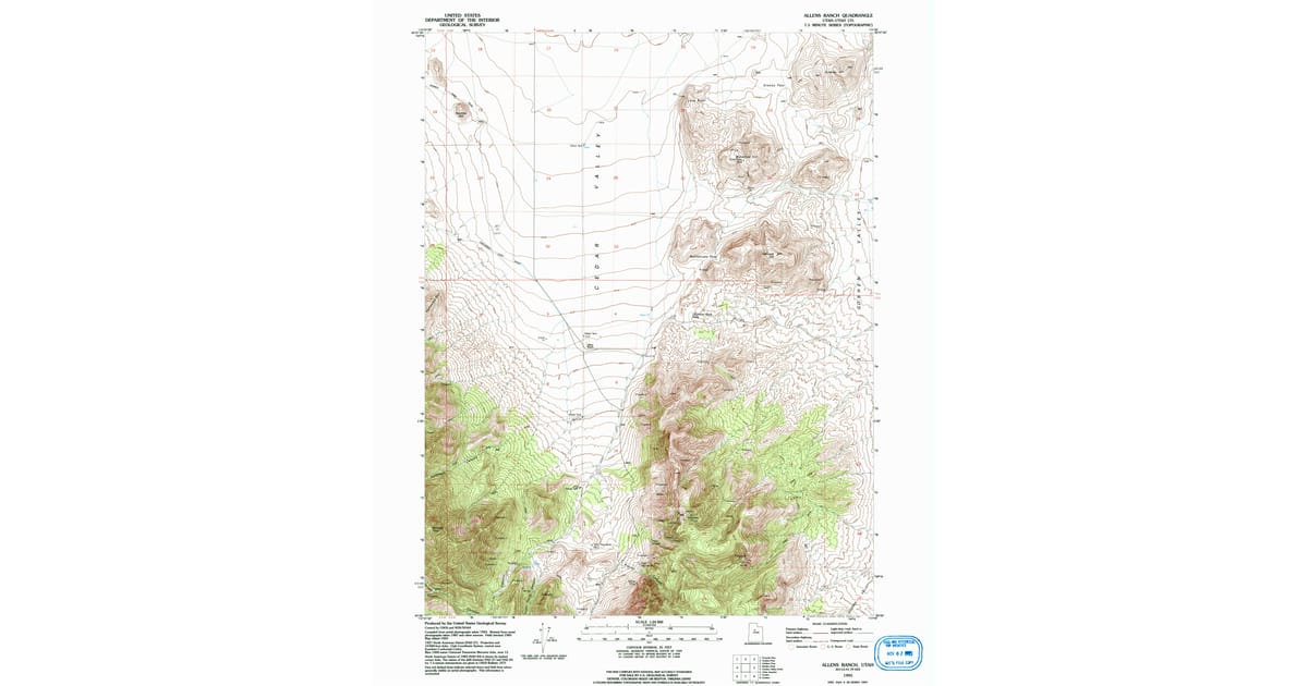 1993 Map of Allens Ranch, Utah County, UT — High-Res | Pastmaps
