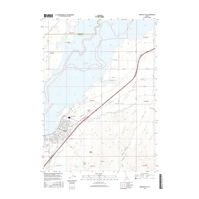 2017 Map of American Falls, 2017 Print