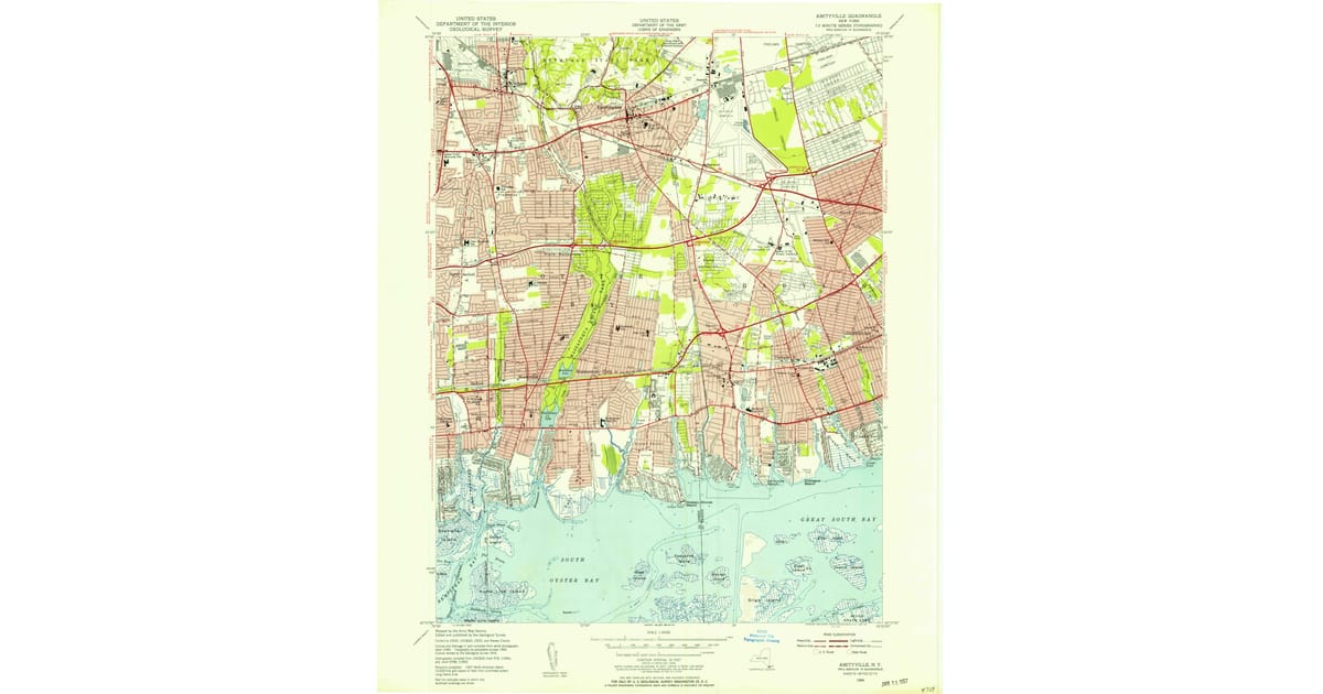 1954 Map of Amityville, NY — High-Res | Pastmaps