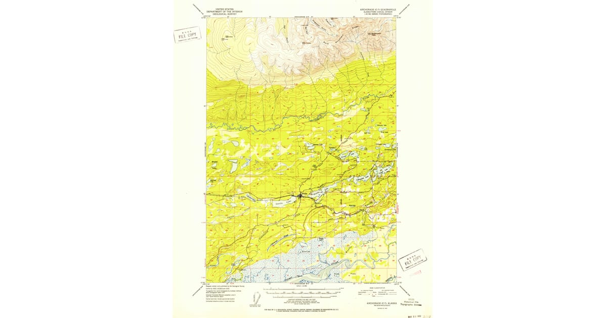 1952 Map of Anchorage C-7, Matanuska-Susitna Borough, AK — High-Res ...