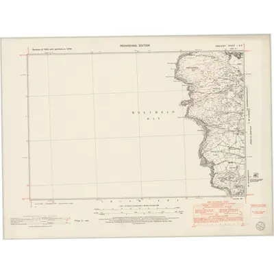 1949 Map of Anglesey I.SE, 1953 Print