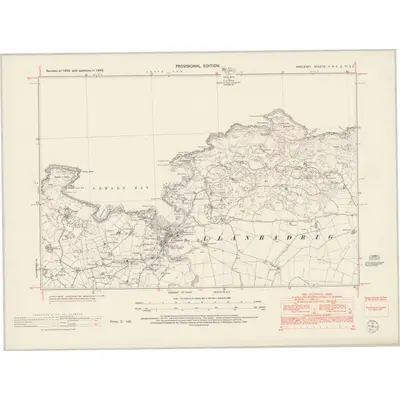 1949 Map of Anglesey II.NE & IIa.SE, 1953 Print
