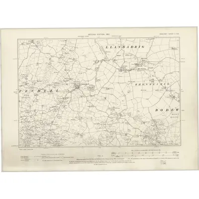 1899 Map of Anglesey II.SE, 1901 Print