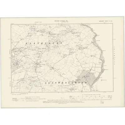 1899 Map of Anglesey III.SE, 1901 Print