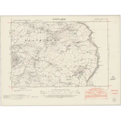 1949 Map of Anglesey III.SE, 1953 Print