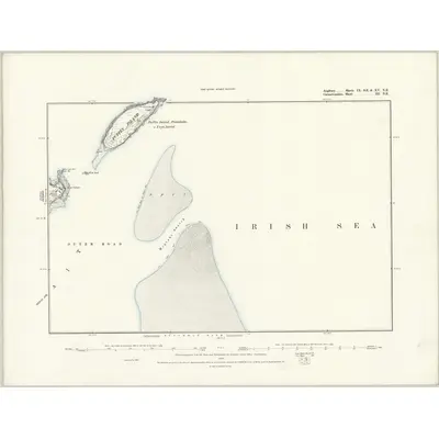 1887 Map of Anglesey IX.SE & XV.NE, 1888 Print