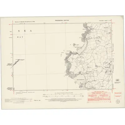1949 Map of Anglesey V.SE, 1953 Print