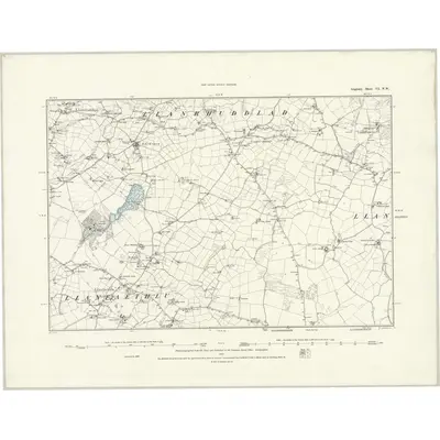 1887 Map of Anglesey VI.NW, 1888 Print
