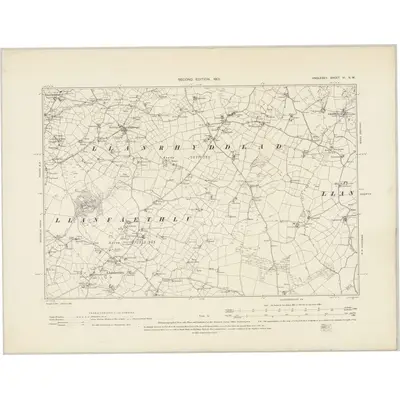 1899 Map of Anglesey VI.NW, 1901 Print