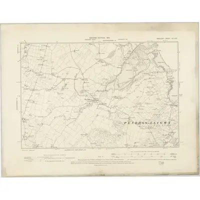 1899 Map of Anglesey VII.NE, 1901 Print