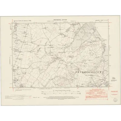 1949 Map of Anglesey VII.NE, 1953 Print