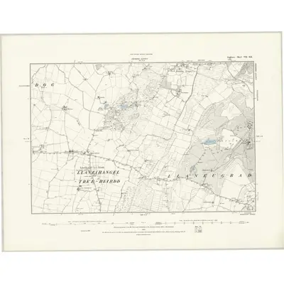 1887 Map of Anglesey VII.SE, 1888 Print