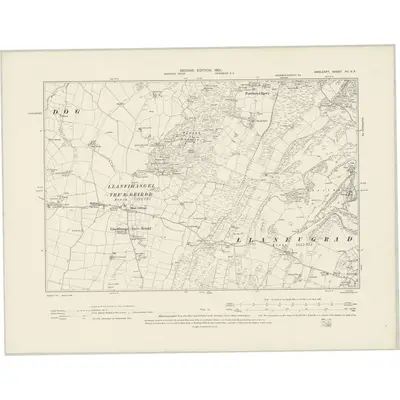 1899 Map of Anglesey VII.SE, 1901 Print