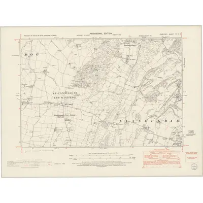 1949 Map of Anglesey VII.SE, 1953 Print