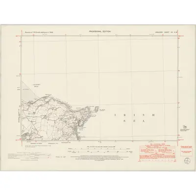 1949 Map of Anglesey VIII.NW, 1953 Print