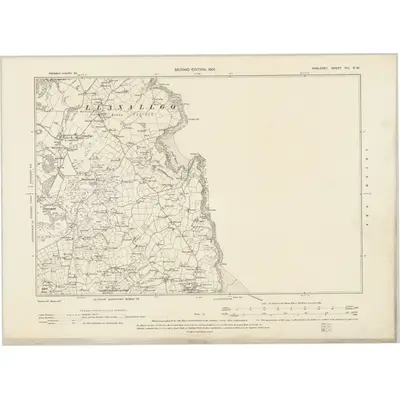 1899 Map of Anglesey VIII.SW, 1901 Print