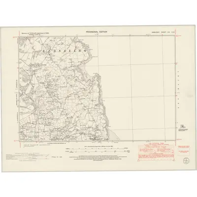 1949 Map of Anglesey VIII.SW, 1953 Print