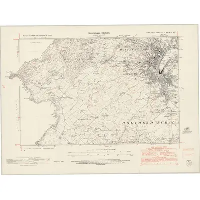 1949 Map of Anglesey X.NE & XI.NW, 1953 Print