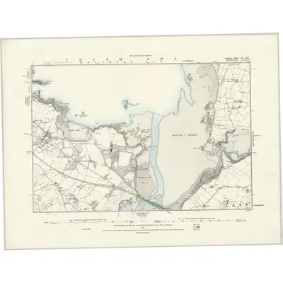1887 Map of Anglesey XI.NE, 1888 Print