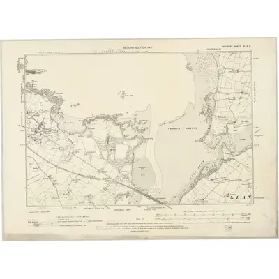 1899 Map of Anglesey XI.NE, 1901 Print