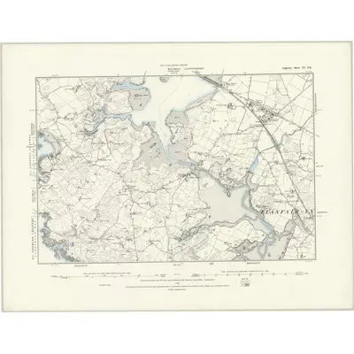 1887 Map of Anglesey XI.SE, 1888 Print