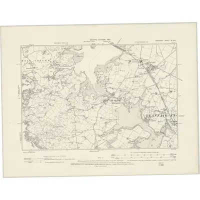 1899 Map of Anglesey XI.SE, 1901 Print