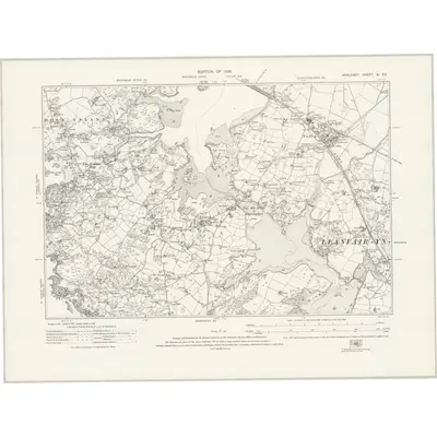 1923 Map of Anglesey XI.SE, 1926 Print