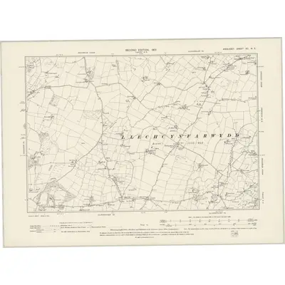 1889 Map of Anglesey XII.NE, 1901 Print