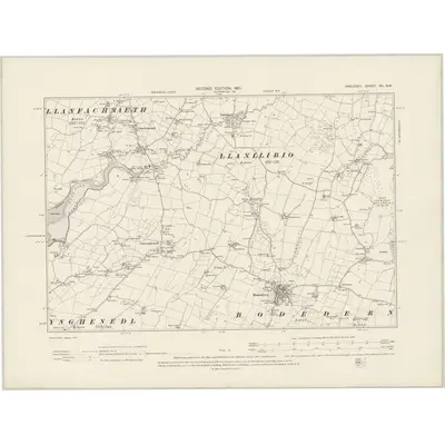 1899 Map of Anglesey XII.NW, 1901 Print