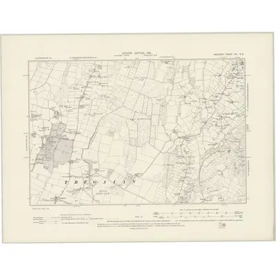 1899 Map of Anglesey XIII.NE, 1901 Print