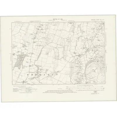 1915 Map of Anglesey XIII.NE, 1926 Print