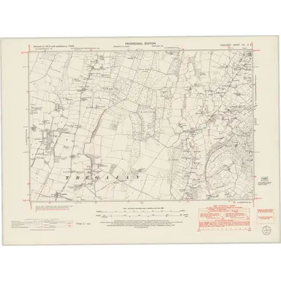 1949 Map of Anglesey XIII.NE, 1953 Print