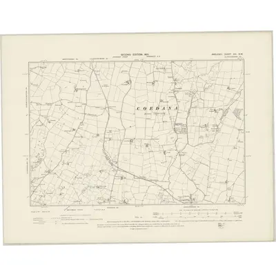 1899 Map of Anglesey XIII.NW, 1901 Print