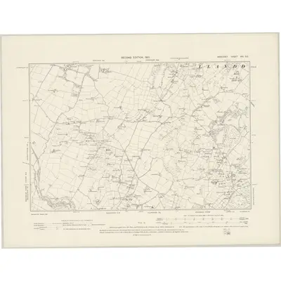 1899 Map of Anglesey XIII.SE, 1901 Print