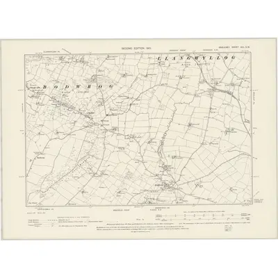 1899 Map of Anglesey XIII.SW, 1901 Print