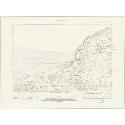 1914 Map of Anglesey XIV.NE, 1926 Print