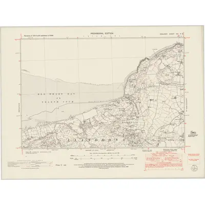 1949 Map of Anglesey XIV.NE, 1953 Print