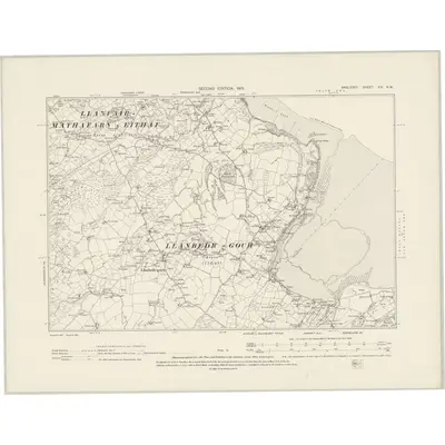 1899 Map of Anglesey XIV.NW, 1901 Print