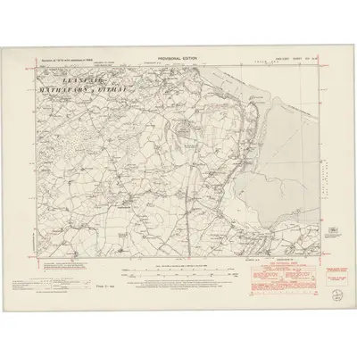 1949 Map of Anglesey XIV.NW, 1953 Print