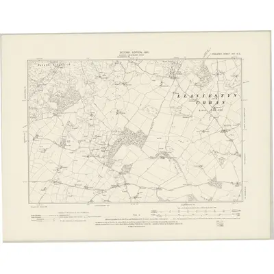 1899 Map of Anglesey XIV.SE, 1901 Print