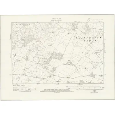 1914 Map of Anglesey XIV.SE, 1926 Print