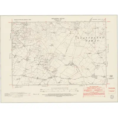 1949 Map of Anglesey XIV.SE, 1953 Print