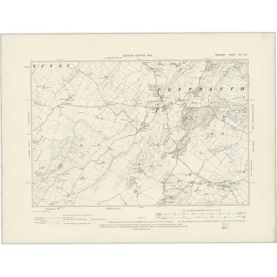 1899 Map of Anglesey XIV.SW, 1901 Print